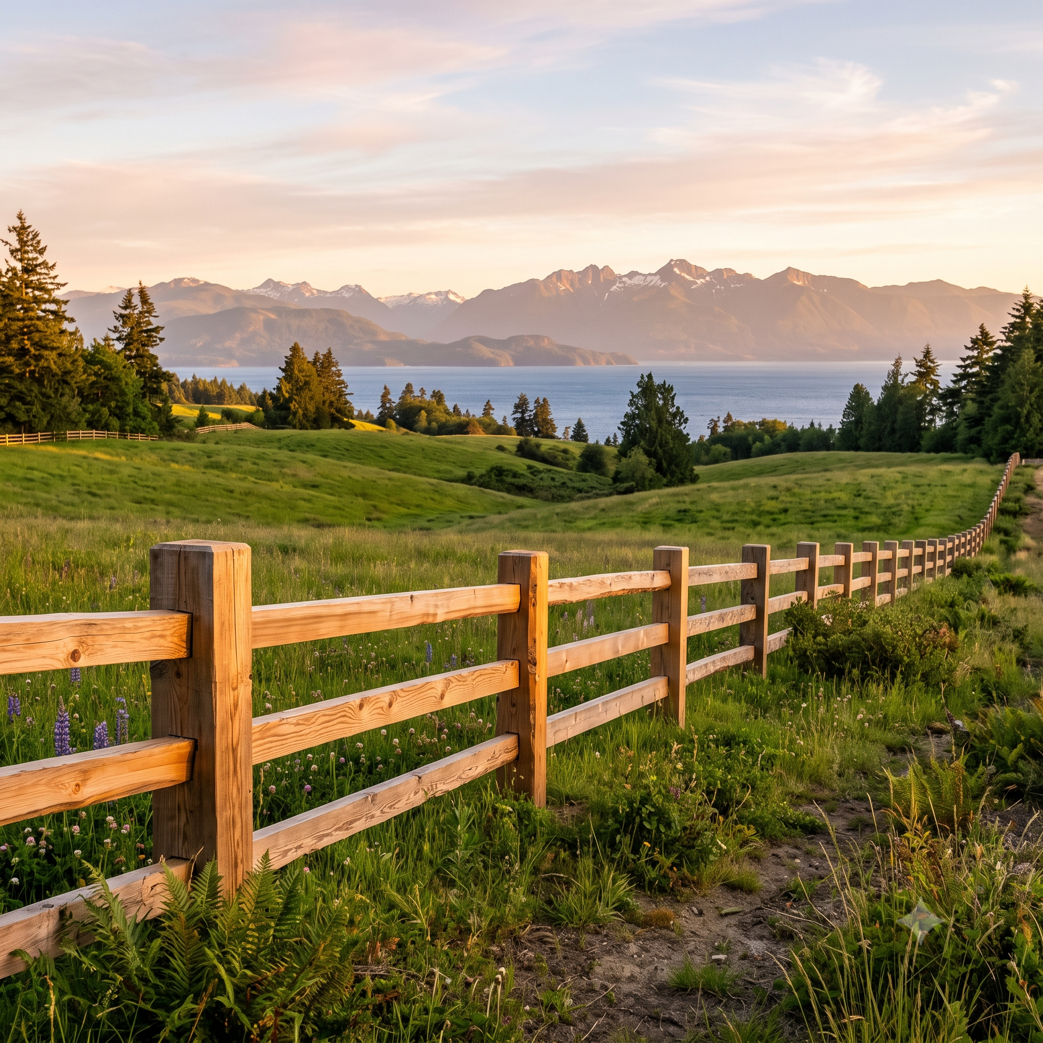 Ranch-style wood fence project near Victoria BC